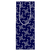 Kerst Garland Blauw, Kerstdecoratie, Kerstmis Wijn Cadeautas (Achterkant)