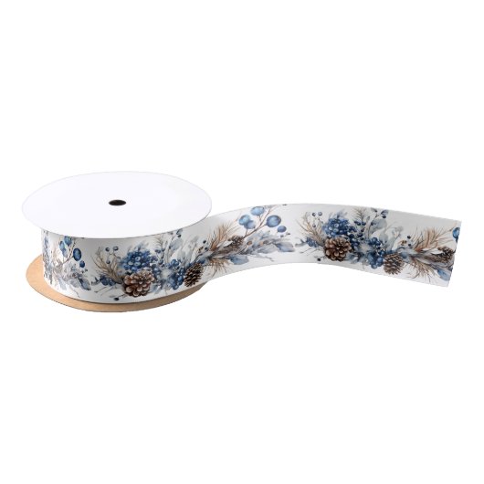 Kerst Garland Blueberries dennenappels Satijnen Lint (Spoel)