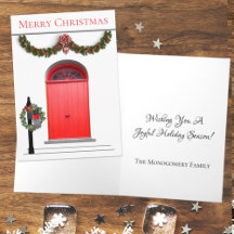 Kerst Garland Brievenbus Krans Rode Deur
