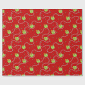 Kerst Garland en Ornament_rood Cadeaupapier (Vlak)