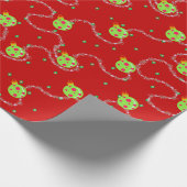 Kerst Garland en Ornament_rood Cadeaupapier (Hoek)