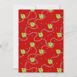 Kerst Garland en Ornament_rood Feestdagenkaart