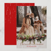 Kerst Garland en Shooting Stars Koesteren de Feestdagenkaart (Voorkant / Achterkant)