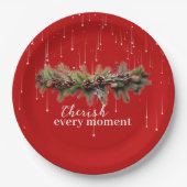 Kerst Garland en Shooting Stars Koesteren de Papieren Bordje (Voorkant)