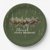 Kerst Garland en Shooting Stars Koesteren de Papieren Bordje (Voorkant)