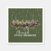 Kerst Garland en Shooting Stars Koesteren de Servet (Voorkant)