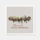 Kerst Garland en Shooting Stars Koesteren de Servet (Voorkant)