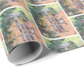 Kerst Garland en Vogelinpakpapier Cadeaupapier (Rol Hoek)