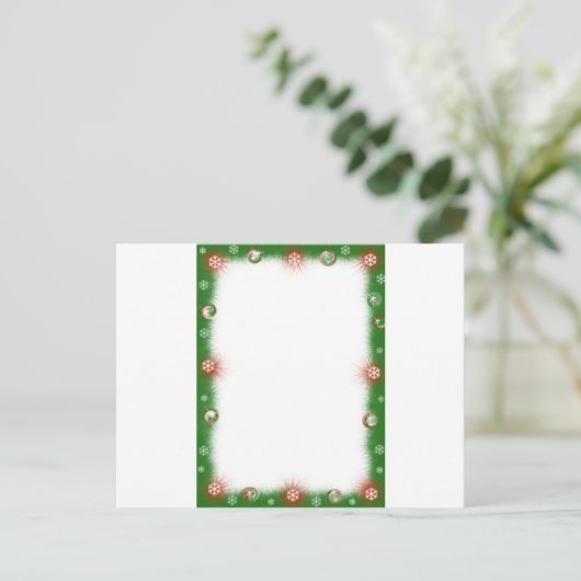 Kerst Garland Fuzzy border Feestdagenkaart (Staand voorkant)