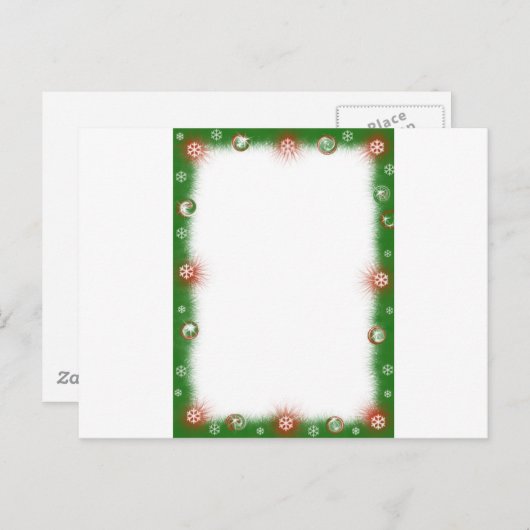 Kerst Garland Fuzzy border Feestdagenkaart (Voorkant / Achterkant)