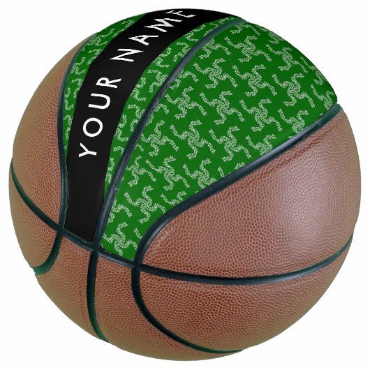 Kerst Garland, Groen, Jouw naam, Personaliseren Basketbal (Schuin)