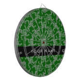 Kerst Garland, Groen, Jouw naam, Personaliseren Dartbord (Voorkant Links)