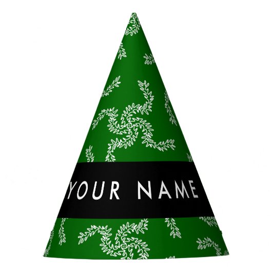 Kerst Garland, Groen, Jouw naam, Personaliseren Feesthoedjes (Voorkant)
