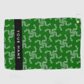 Kerst Garland, Groen, Jouw naam, Personaliseren Golfhanddoek (Horizontaal)