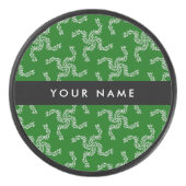 Kerst Garland, Groen, Jouw naam, Personaliseren Hockey Puck (Voorkant)