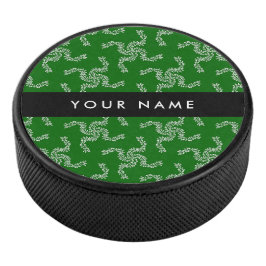 Kerst Garland, Groen, Jouw naam, Personaliseren Hockey Puck