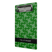 Kerst Garland, Groen, Jouw naam, Personaliseren Mini Klembord (Angled2)