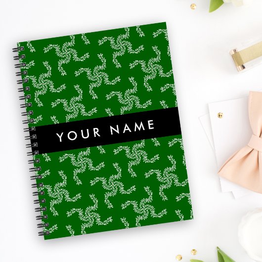 Kerst Garland, Groen, Jouw naam, Personaliseren Notitieboek