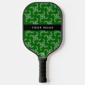 Kerst Garland, Groen, Jouw naam, Personaliseren Pickleball Paddle (Voorkant)