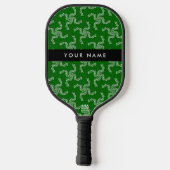 Kerst Garland, Groen, Jouw naam, Personaliseren Pickleball Paddle (Achterkant)