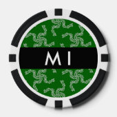 Kerst Garland, Groen, Jouw naam, Personaliseren Poker Chips (Voorkant)