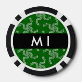 Kerst Garland, Groen, Jouw naam, Personaliseren Poker Chips (Achterkant)