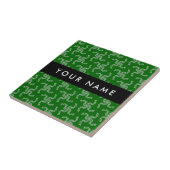 Kerst Garland, Groen, Jouw naam, Personaliseren Tegeltje (Zijkant)