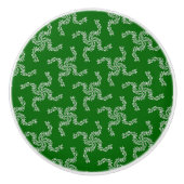 Kerst Garland Groen, Kerstdecoratie Keramische Knop (Voorkant)