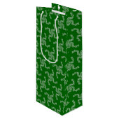 Kerst Garland Groen, Kerstdecoratie Wijn Cadeautas (Voorkant Gekanteld)