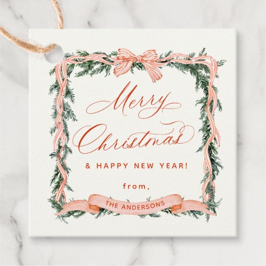 KERST GARLAND Kerst Lijst Gift Label (Voorkant)