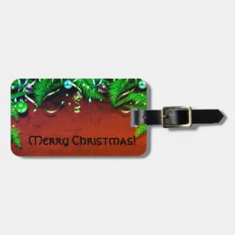 Kerst Garland & Kerstbollen  Bagagelabel