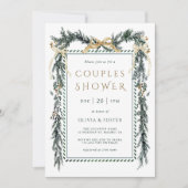 Kerst Garland Koppels Douche Goud & Groen Kaart (Voorkant)