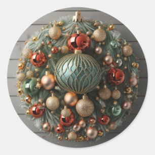 Kerst Garland krans Ronde Sticker