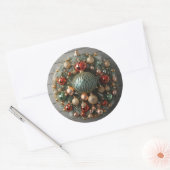 Kerst Garland krans Ronde Sticker (Envelop)