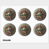 Kerst Garland krans Ronde Sticker (Vel)