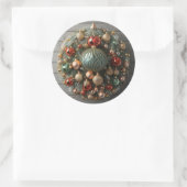Kerst Garland krans Ronde Sticker (Tas)
