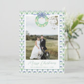 Kerst Garland Kust  Foto Vakantie Feestdagenkaart (Staand voorkant)