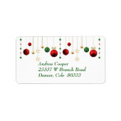 Kerst Garland op wit Etiket (Voorkant)