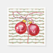 Kerst Garland Ornament Monogram Preppy servet (Voorkant)