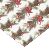 Kerst Garland Pine Cones Rode bessen Holly Tafelkleed (Gekanteld)