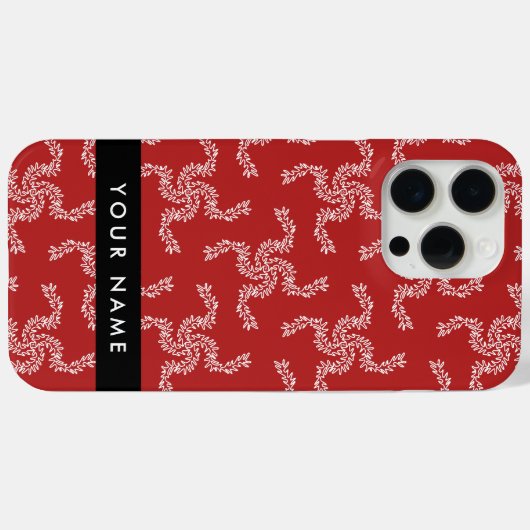Kerst Garland, Rood, Jouw naam, Personaliseren Case-Mate iPhone Case (Achterkant (horizontaal))