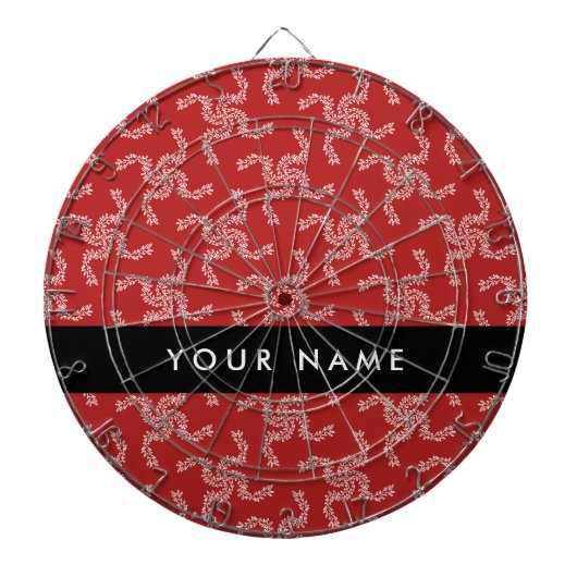 Kerst Garland, Rood, Jouw naam, Personaliseren Dartbord (Voorkant)