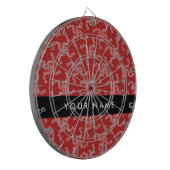 Kerst Garland, Rood, Jouw naam, Personaliseren Dartbord (Voorkant Links)