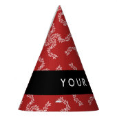 Kerst Garland, Rood, Jouw naam, Personaliseren Feesthoedjes (Links)