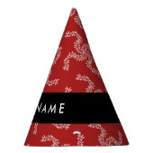 Kerst Garland, Rood, Jouw naam, Personaliseren Feesthoedjes (Rechts)