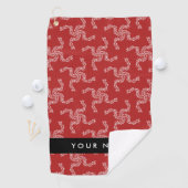 Kerst Garland, Rood, Jouw naam, Personaliseren Golfhanddoek (Insitu)