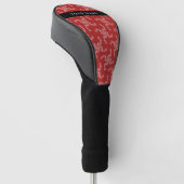 Kerst Garland, Rood, Jouw naam, Personaliseren Golfheadcover (Schuin)
