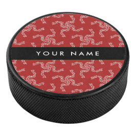 Kerst Garland, Rood, Jouw naam, Personaliseren Hockey Puck