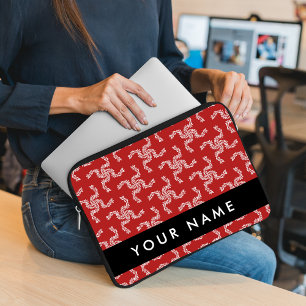 Kerst Garland, Rood, Jouw naam, Personaliseren Laptop Sleeve