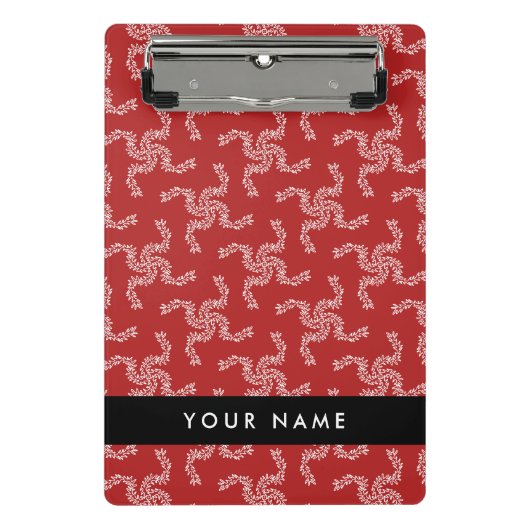 Kerst Garland, Rood, Jouw naam, Personaliseren Mini Klembord (Voorkant)